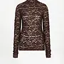 Dante6 irony lace turtle neck top espresso brown