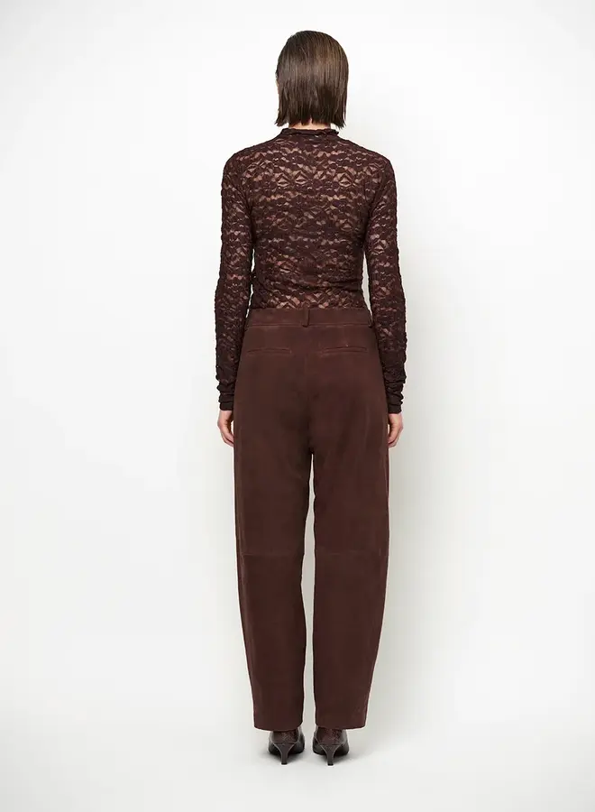 Dante6 irony lace turtle neck top espresso brown
