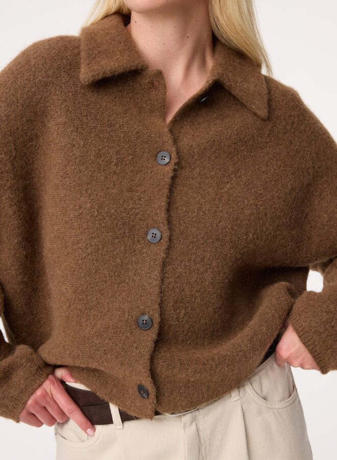 Knit-ted gigi cardigan mid brown