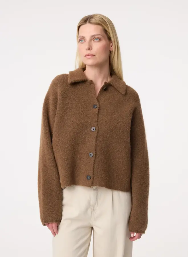 Knit-ted gigi cardigan mid brown