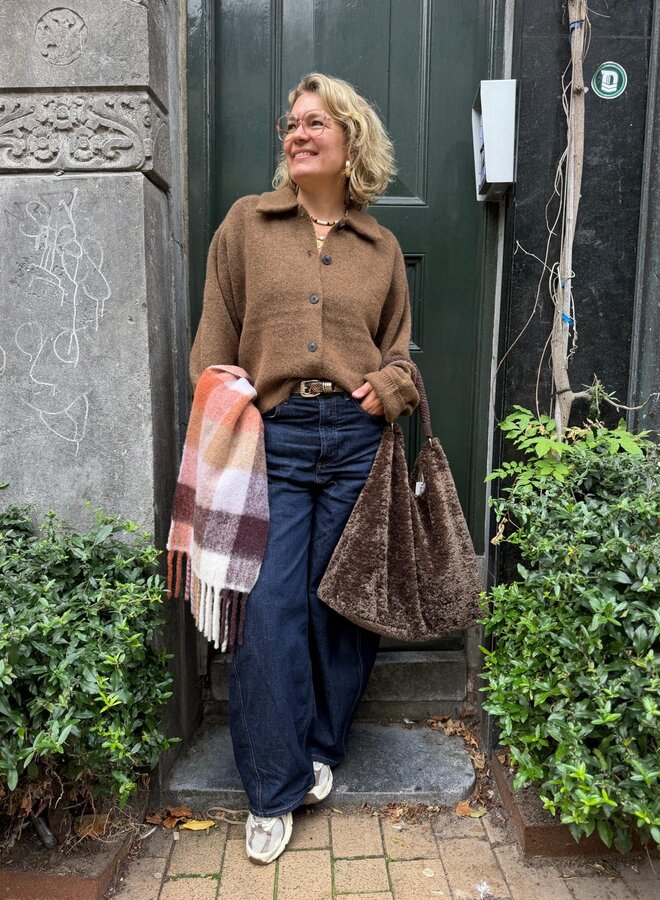 Knit-ted gigi cardigan mid brown