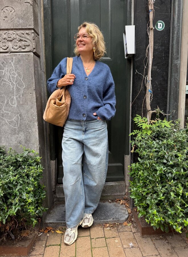 Knit-ted maris cardigan mid blue