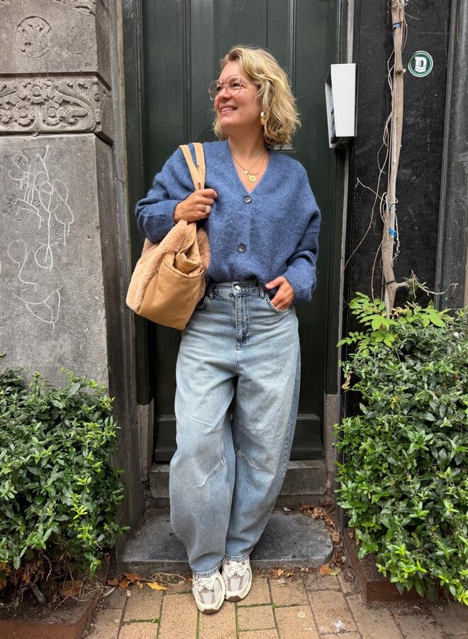 Knit-ted maris cardigan mid blue