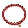 Ellen Beekmans armbandje met gemstone balletjes burnt orange (rood)