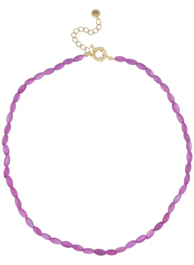 Ellen Beekmans schelpen ketting paars