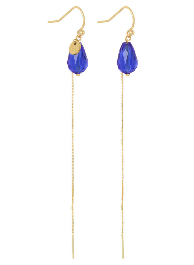 Ellen beekmans facet drops oorbellen cobalt