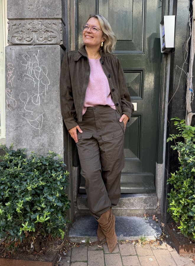 Second Female zonie suede jacket black olive