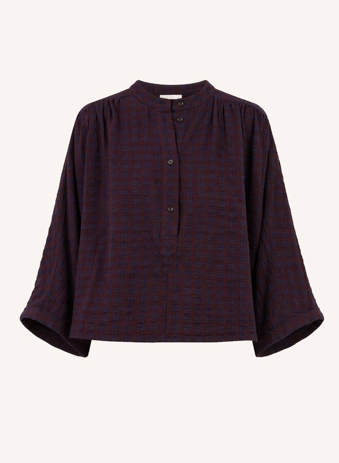 By Bar jess blouse wine check