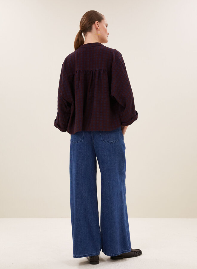 By Bar jess blouse wine check