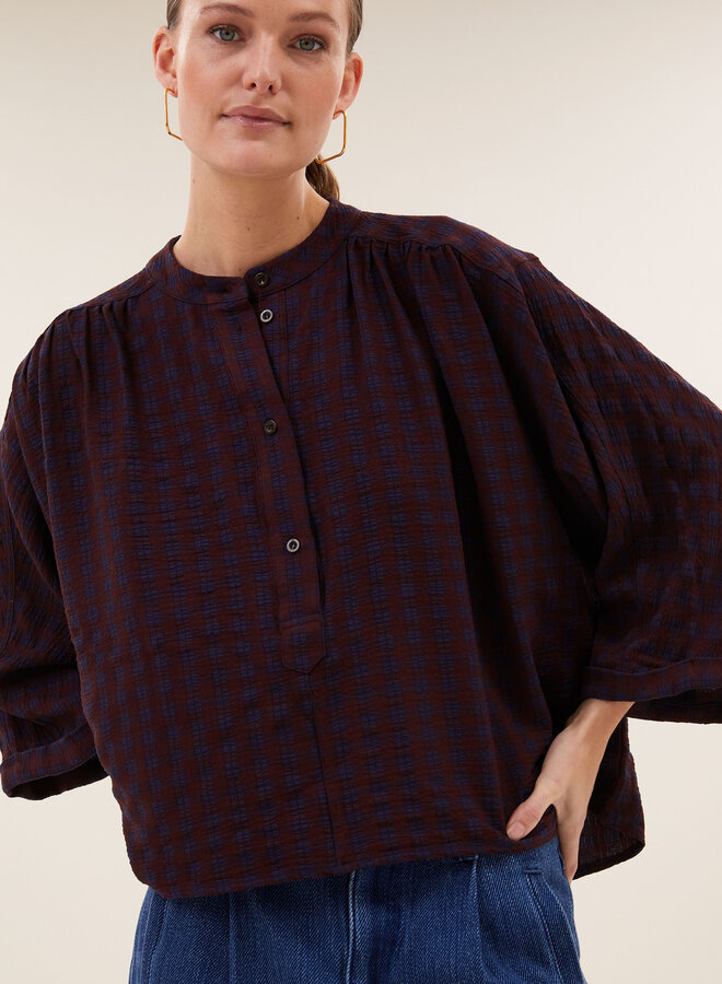 By Bar jess blouse wine check