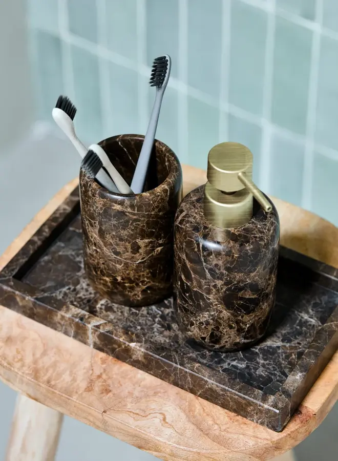 House Doctor soap dispenser marble brown
