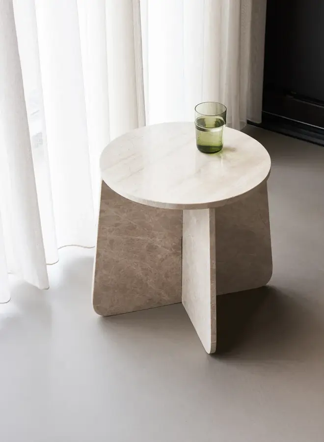 House Doctor side table marble h 40, dia 48 cm