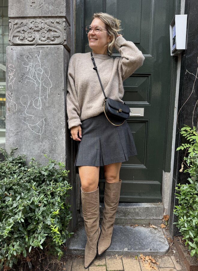 Second Female anjou mini skirt dark grey