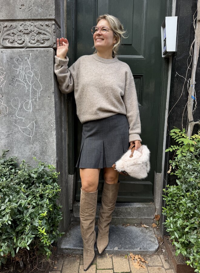 Second Female anjou mini skirt dark grey
