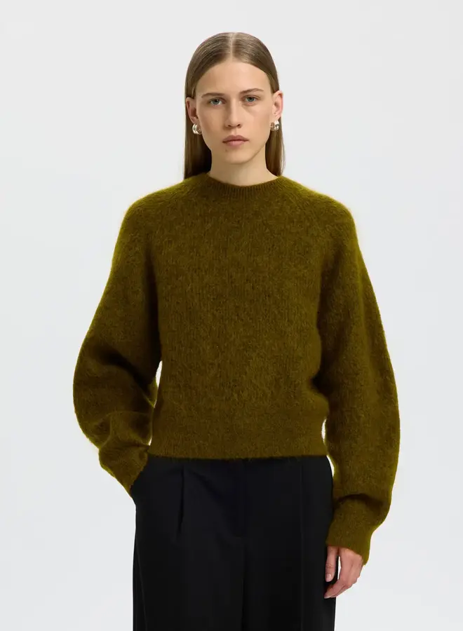 SF mira ls knit short o-neck noos tir green