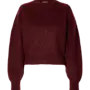 SF mira ls knit short o- neck noos tawny port