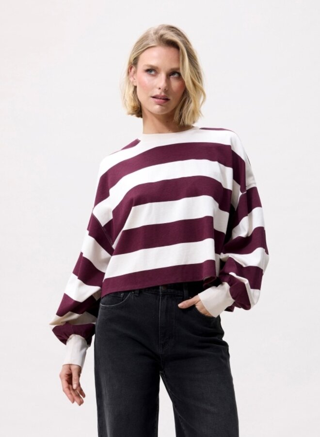 Catwalk Junkie W26 oversized striped long sleeve merlot
