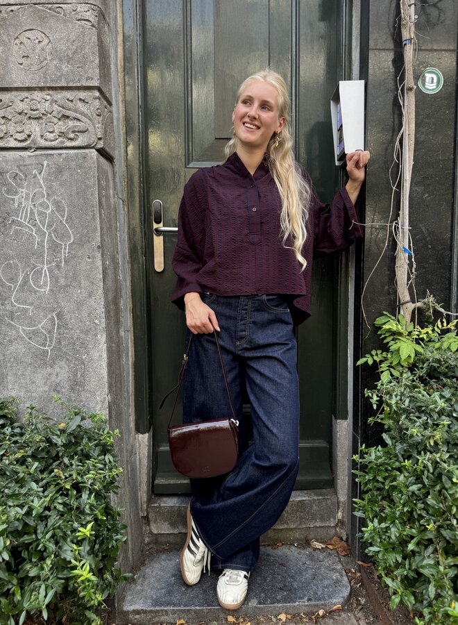 By Bar jess blouse wine check