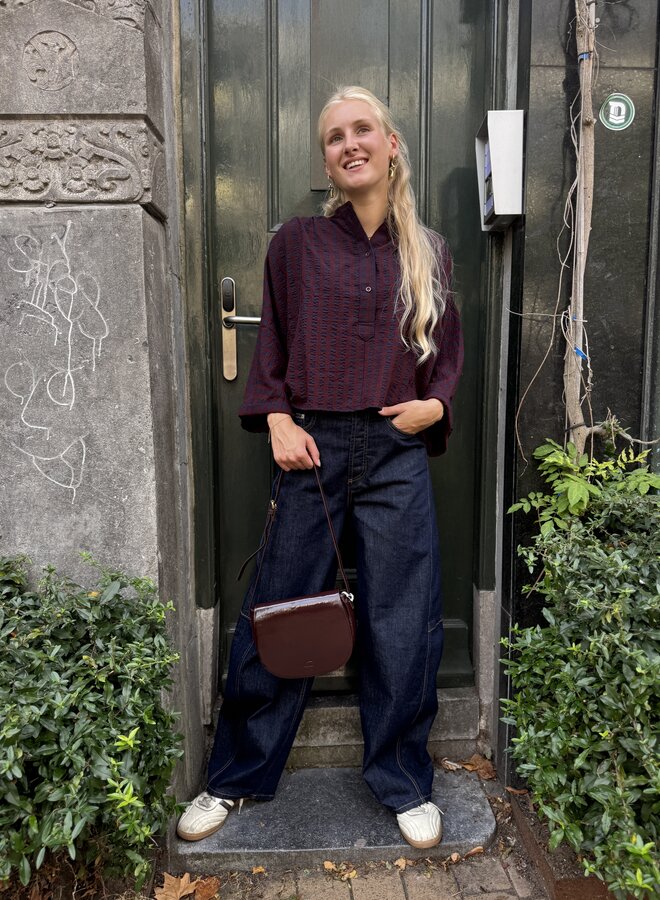 By Bar jess blouse wine check
