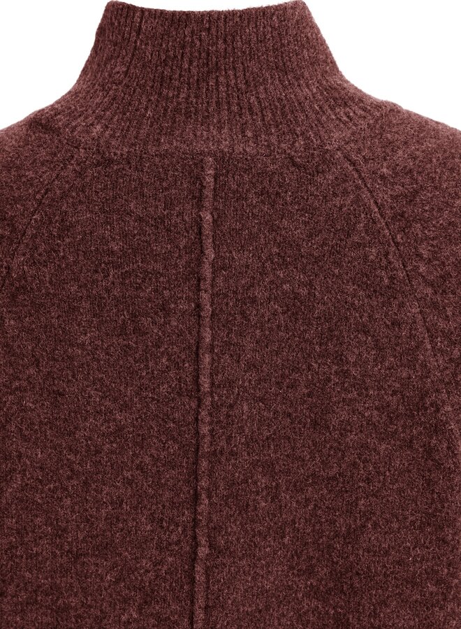 Yaya trui hoge hals en 3/4 mouw chocolate red