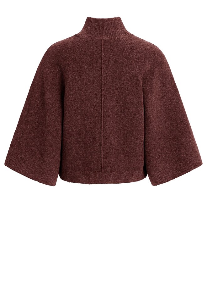 Yaya trui hoge hals en 3/4 mouw chocolate red
