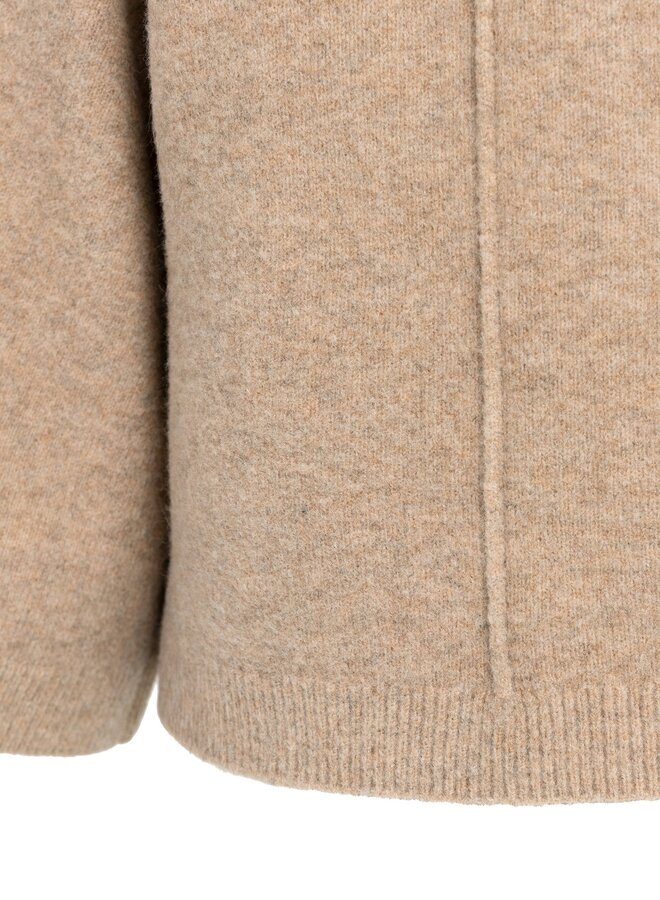Yaya trui hoge hals en 3/4 mouw beige