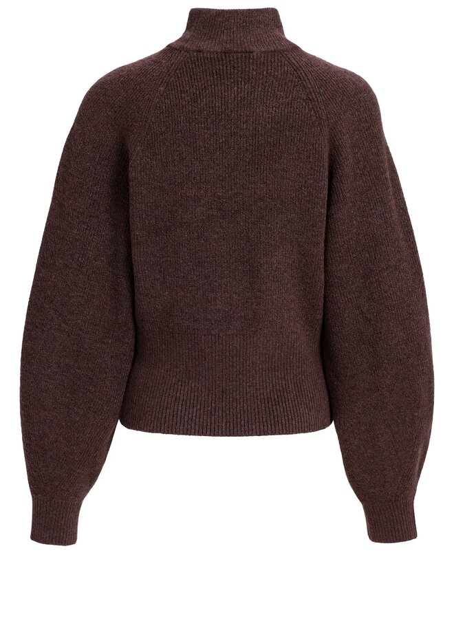Yaya trui met hoge hals en lange mouwen chocolate red
