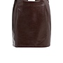 Yaya minirok van lakleer met naden chocolate red