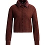 Yaya vest met afneembare kraag chocolate red