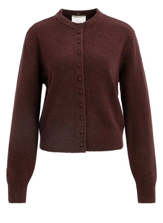 Yaya vest met afneembare kraag chocolate red