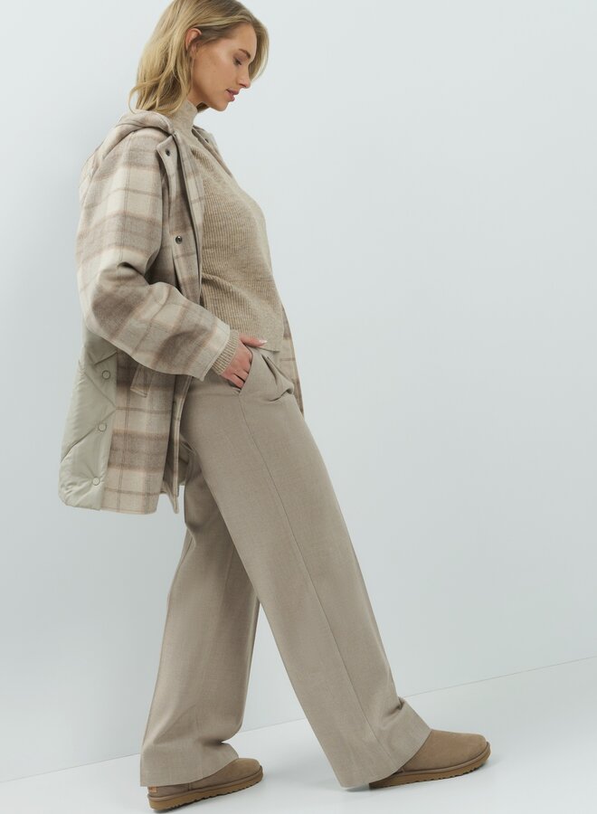 Yaya broek met wijde pijpen beige