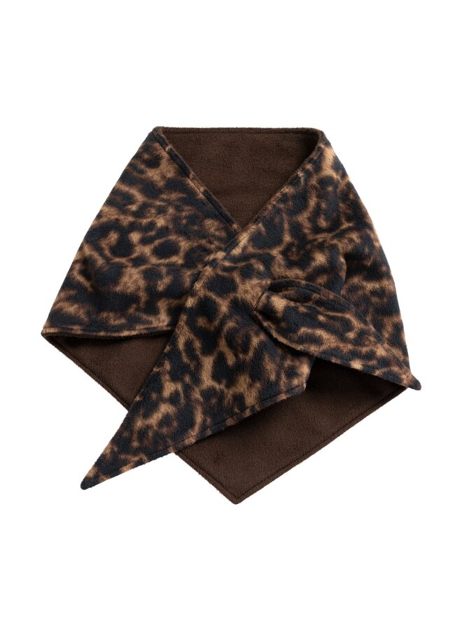 Yaya reversible scarf luipaard print brown