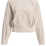Yaya flanellen top plooien beige