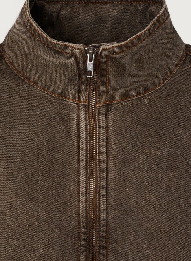 American V. osh17b denim bomber stone brown