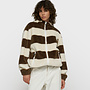 10DAYS teddy zip hoodie stripes pearl/brown
