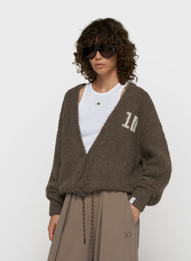 10days hairy knit cardigan portobello