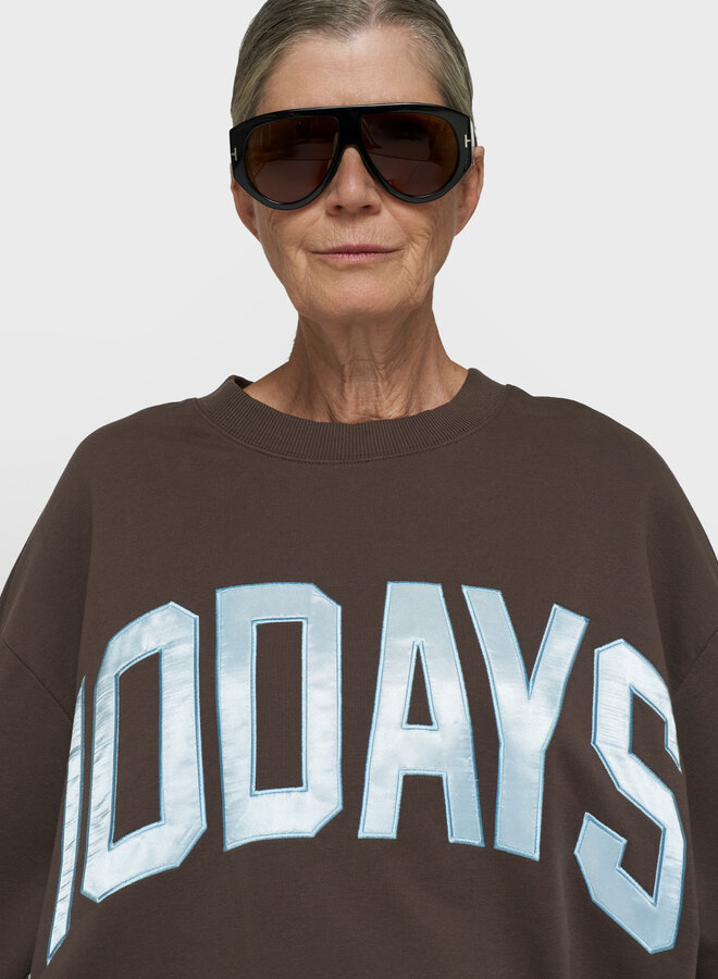 10days baseball sweater light shitake