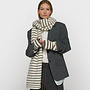 10DAYS hairy knit scarf stripes ecru/portobello