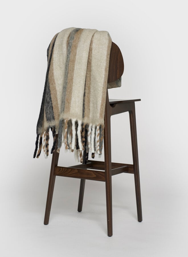 10DAYS wool blend plaid brown grey
