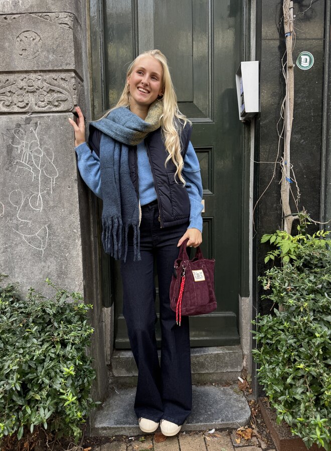 Penn&ink W26Q022 scarf navy stripe
