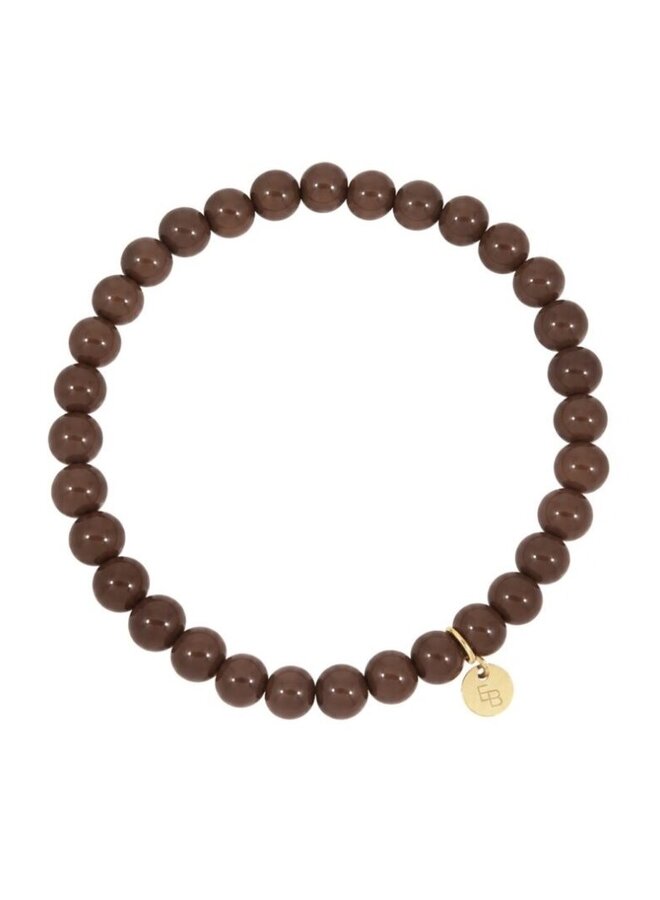 Ellen beekmans armbandje met gemstone balletjes bruin