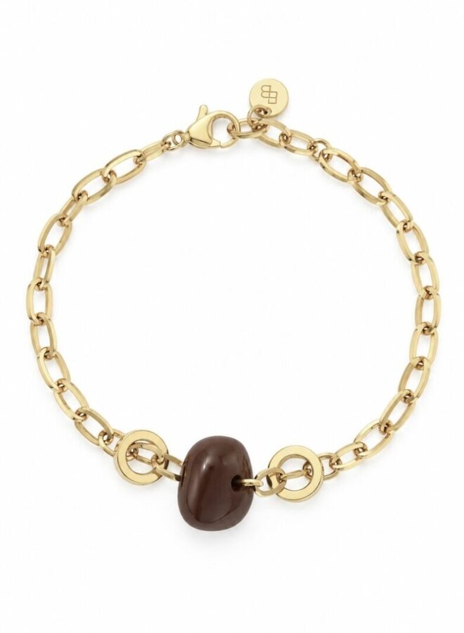 Ellen beekmans schakelarmbandje donker bruin
