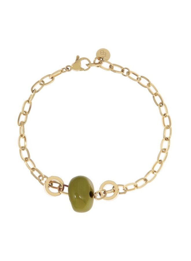 Ellen beekmans schakelarmbandje olijf