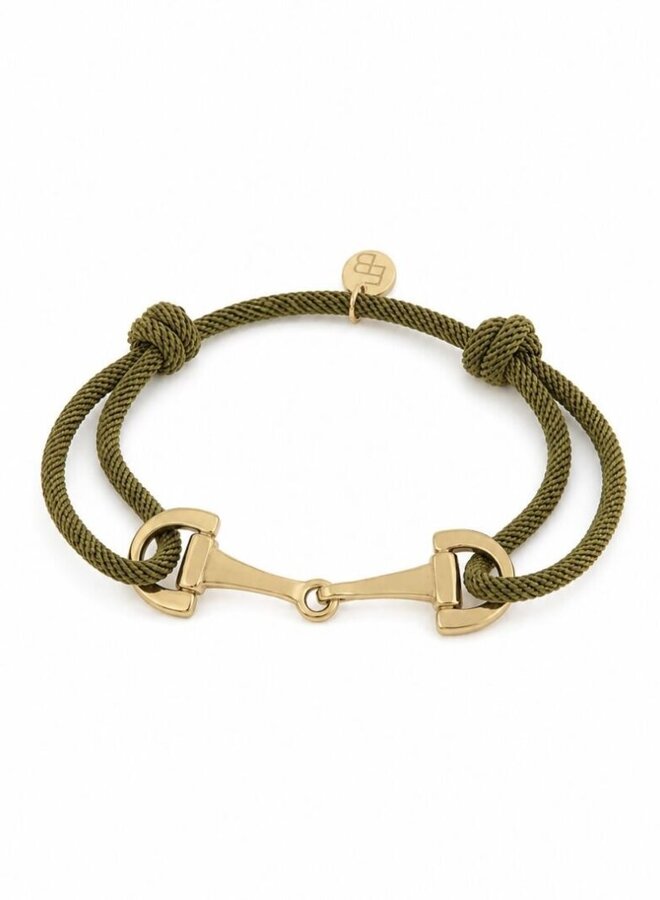 Ellen beekmans armband met touw en gouden gesp olijf
