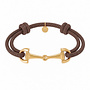Ellen beekmans armband met touw en gouden gesp bruin