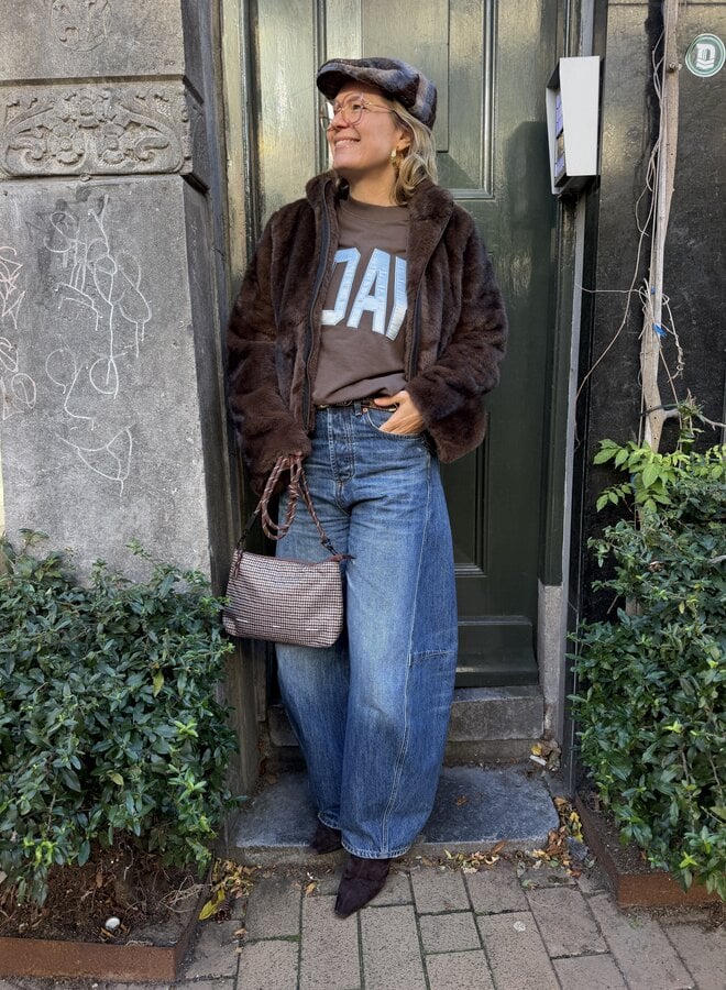 MEW easton fur jacket espresso