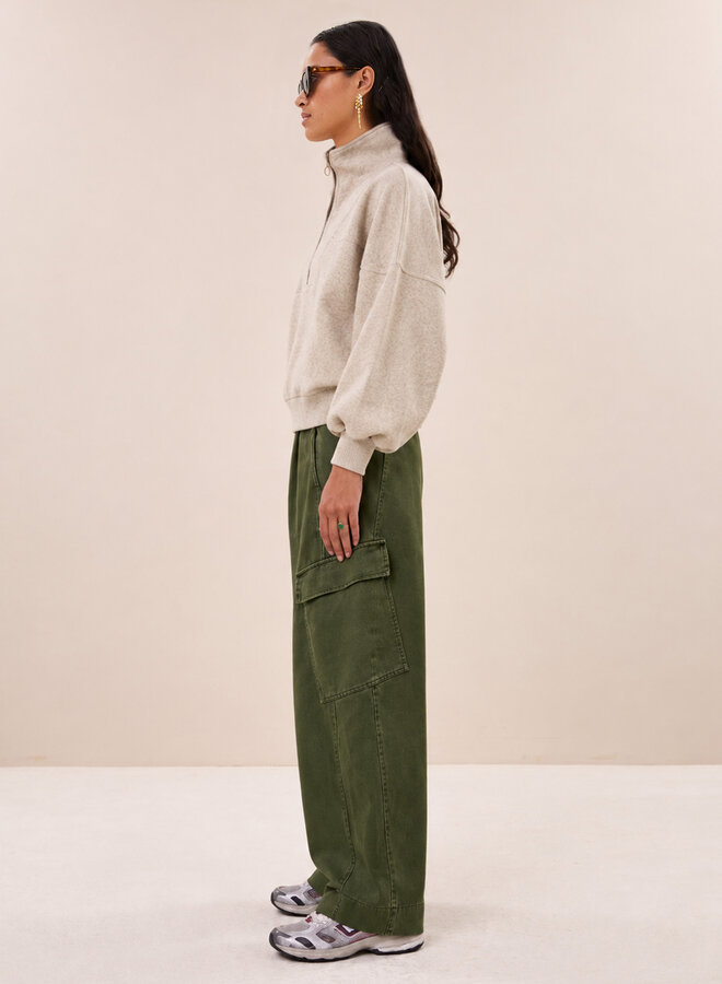 By Bar matcha twill pants dark olive