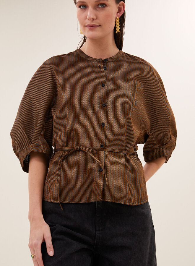 By Bar phoebe festive blouse gold