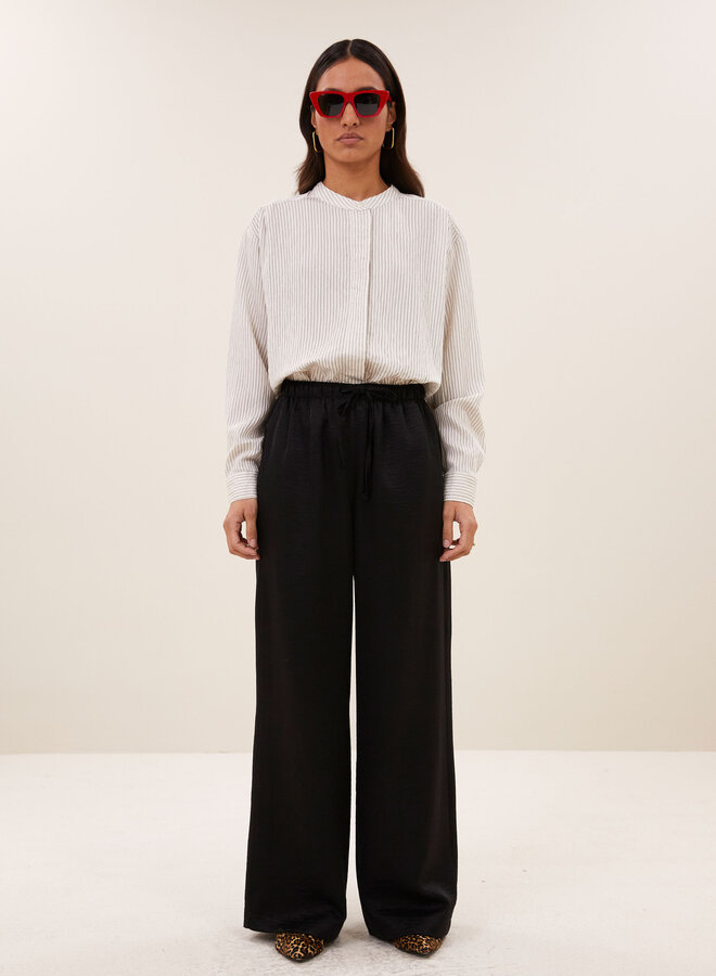 By Bar pelle metallic pants black