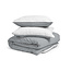 Sleeptime Dekbedovertrek Twee Kleuren Duits - 100% Natuurlijk Katoen - Ultra Zacht - Easy Care & Easy Fit - Met knoopsluiting, incl. kussenslopen - Grijs/Wit